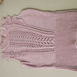 White House Black Market Pink Sleeveless Sweater Size Small 100 Cotton
